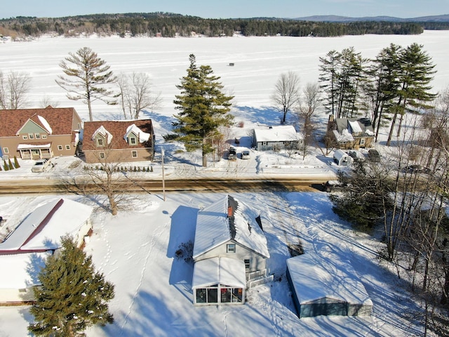 view of snowy aerial view