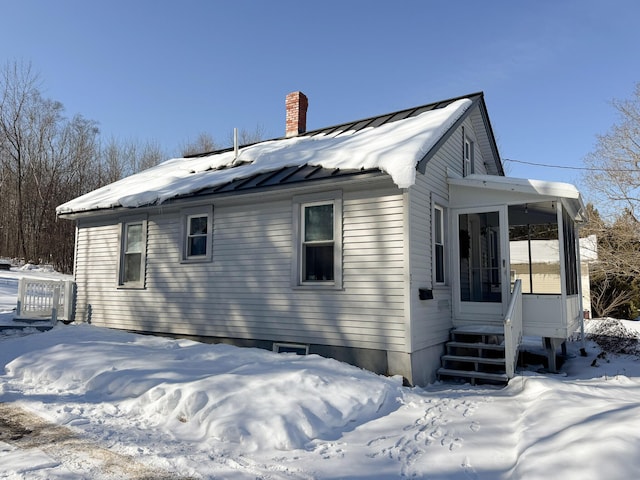 view of snowy exterior