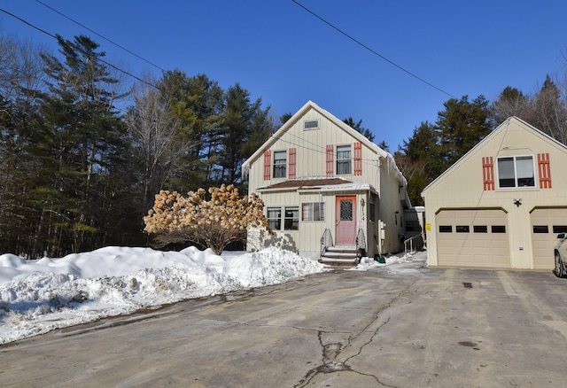 view of front property with a garage