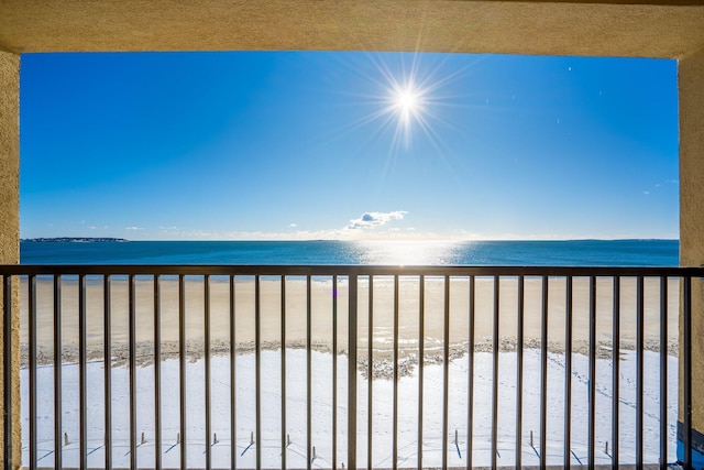 exterior space with a view of the beach