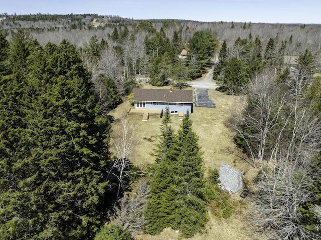 aerial view with a forest view