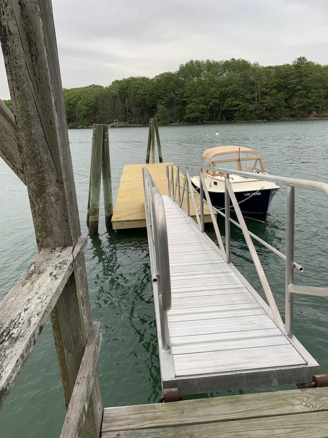 26 Townsend Ln, Boothbay, ME 04537 - view of dock with a water view and a forest view