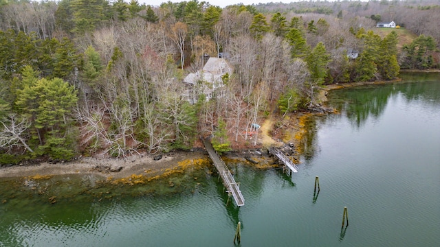 26 Townsend Ln, Boothbay, ME 04537 - aerial view featuring a water view and a forest view