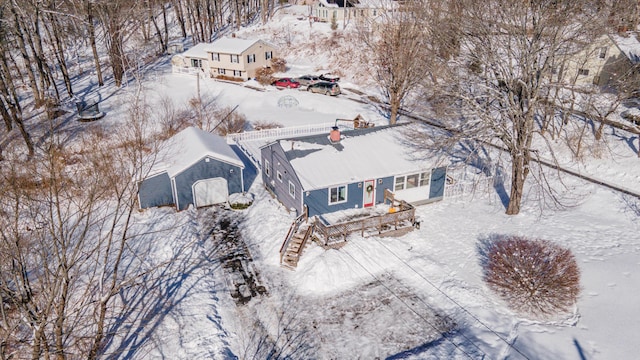 view of snowy aerial view