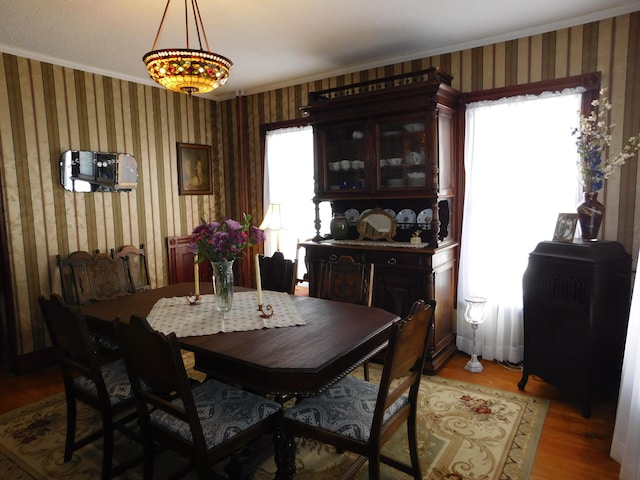 dining area featuring light wood-type flooring