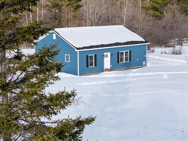 view of snow covered structure