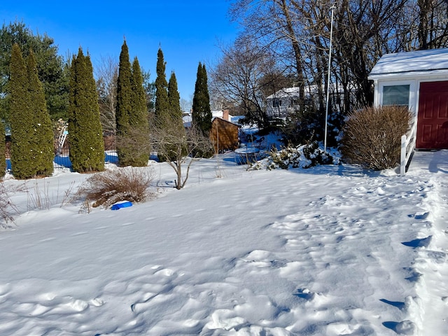 view of snowy yard