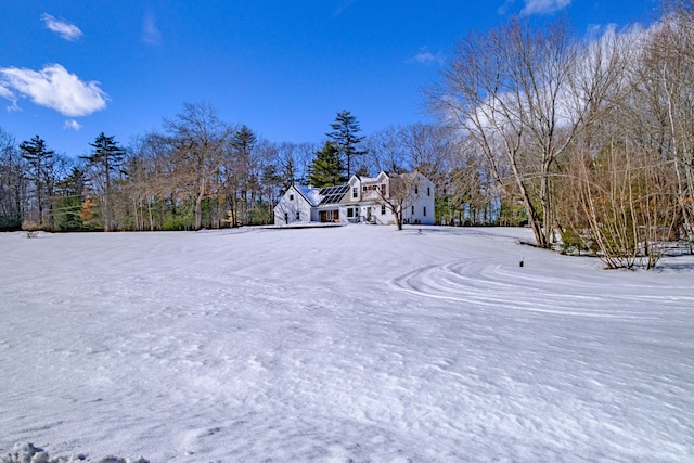 view of yard covered in snow