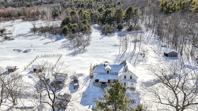 view of snowy aerial view