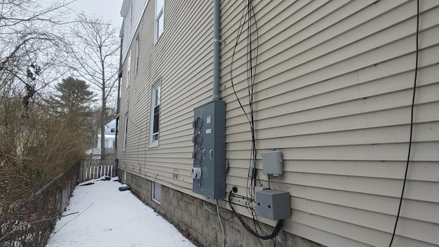 view of snowy exterior