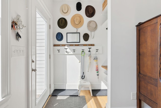 mudroom featuring wood finished floors