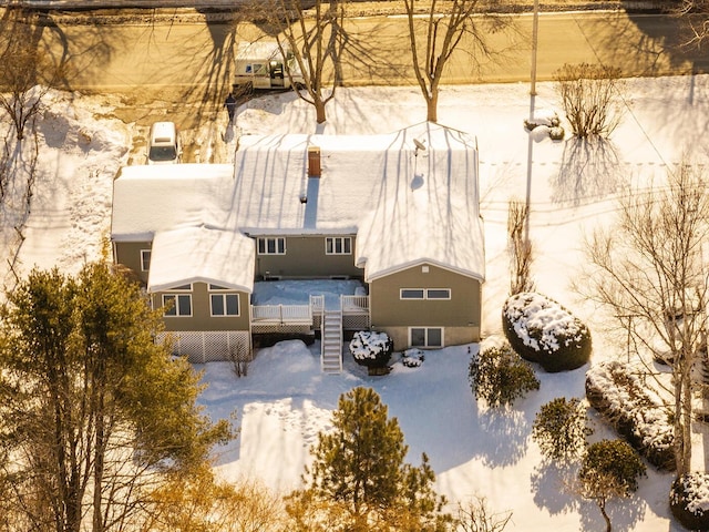 view of snowy aerial view