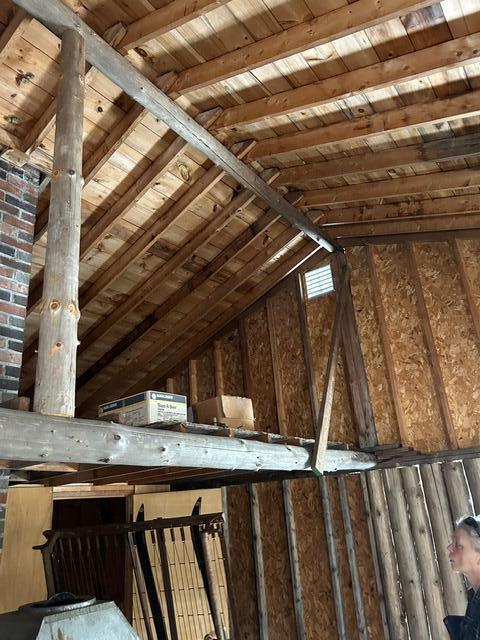 view of unfinished attic