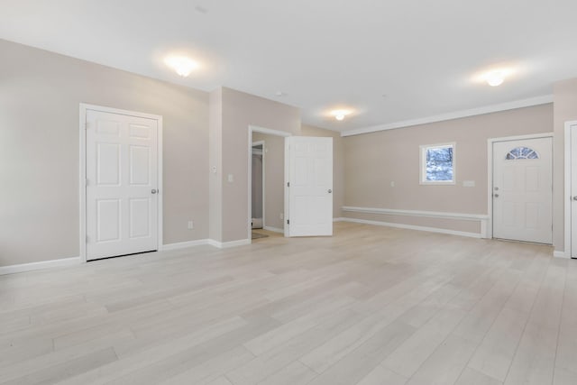 interior space with light hardwood / wood-style floors