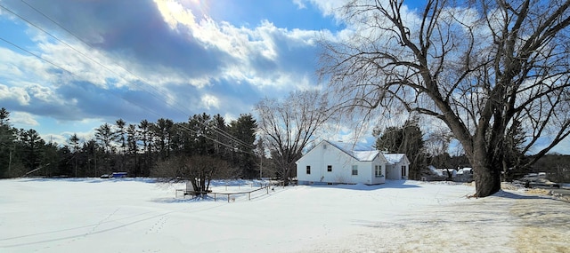 view of yard covered in snow