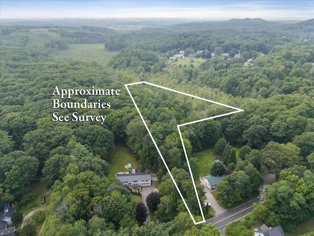 287 Goodwin Rd, Eliot, ME 03903 - aerial overview of property's location with a forest and property parcel outlined