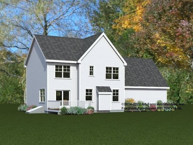 287 Goodwin Rd, Eliot, ME 03903 - rear view of property with a lawn and a shingled roof