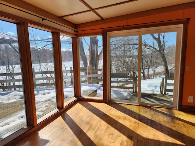 view of unfurnished sunroom