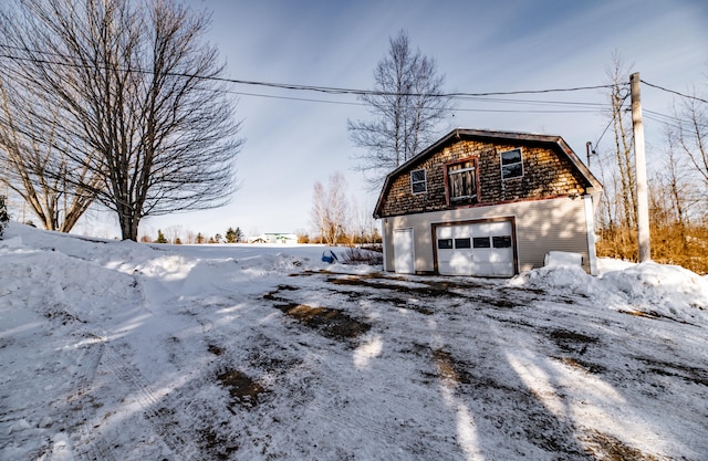 view of snow covered exterior