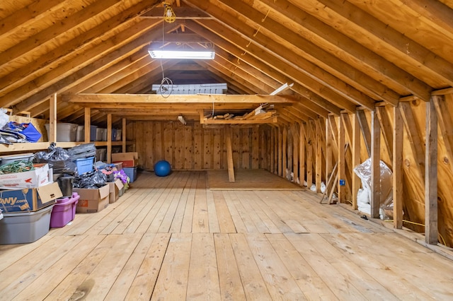 view of unfinished attic