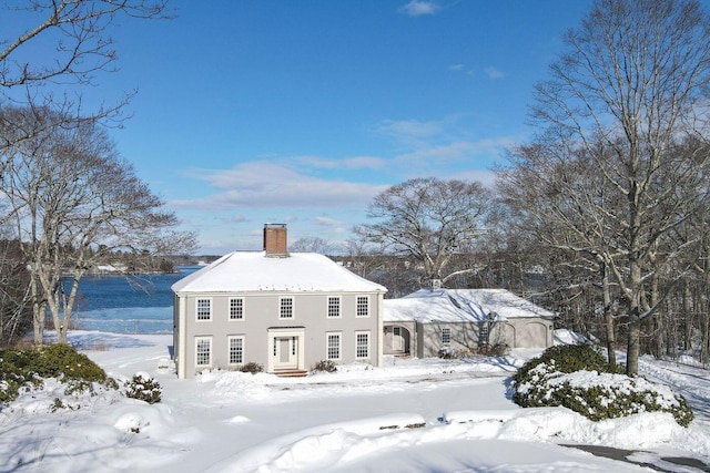 exterior space with a chimney