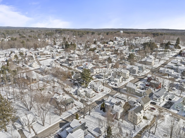 view of snowy aerial view