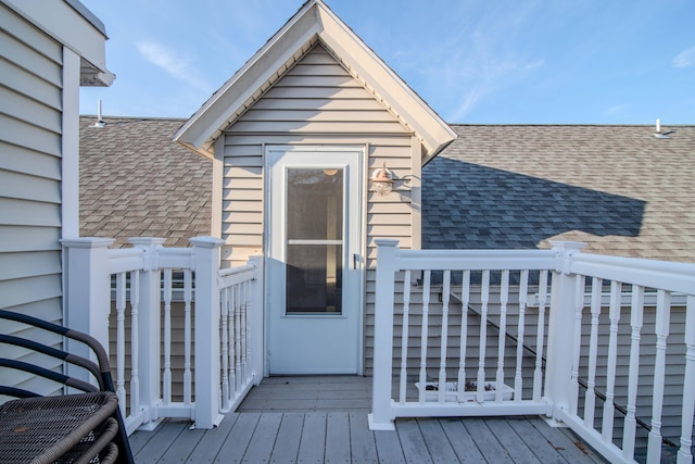 exterior space featuring a wooden deck