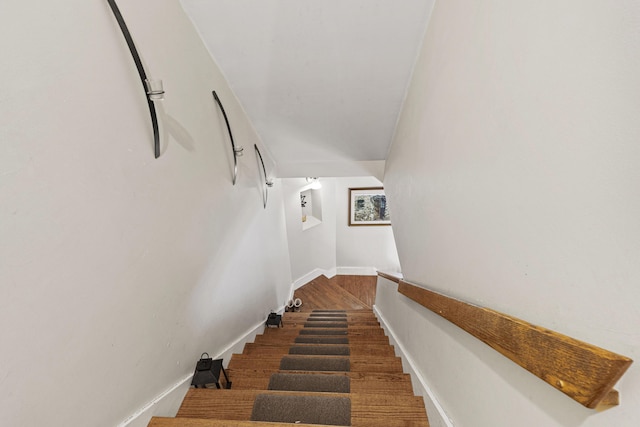 stairway with baseboards