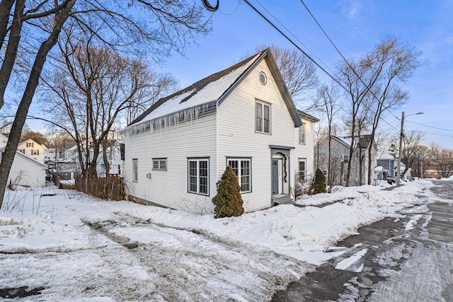 view of snowy exterior