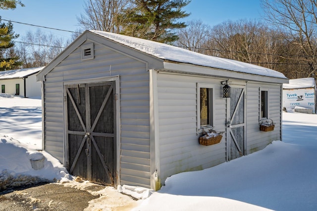 view of snow covered structure