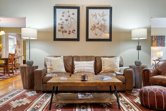 living room featuring hardwood / wood-style flooring