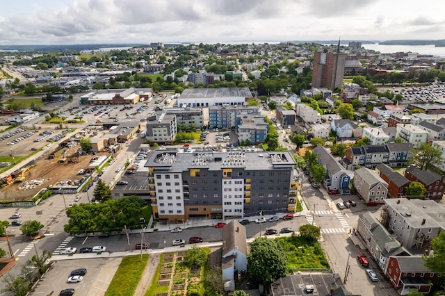 bird's eye view with a view of city