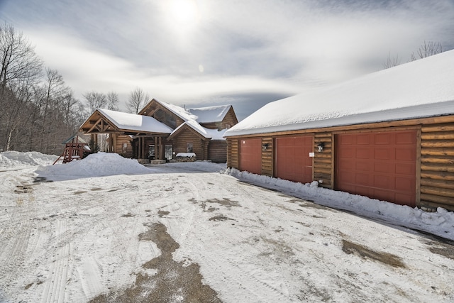 exterior space featuring a garage