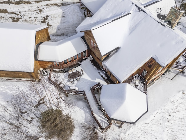 view of snowy aerial view