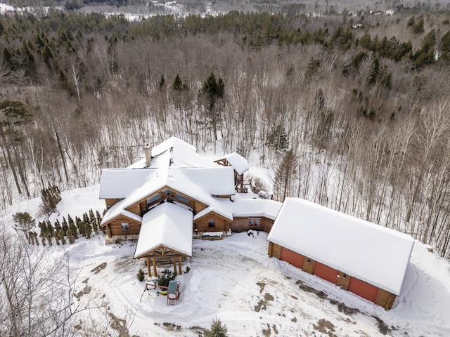 view of snowy aerial view