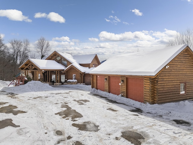 cabin with a garage