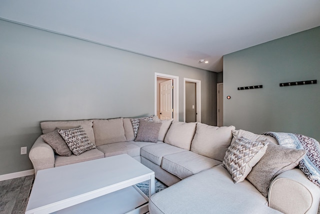 living room featuring hardwood / wood-style flooring