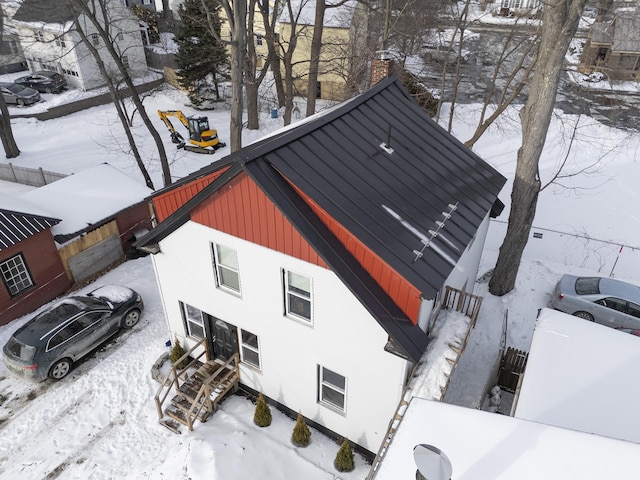 view of snowy aerial view