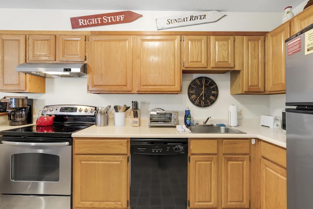 kitchen with sink and stainless steel appliances