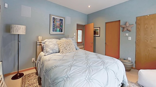 bedroom featuring recessed lighting