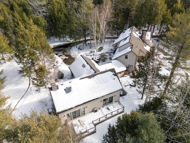 view of snowy aerial view