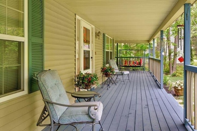 32 Beaver Pond Rd, Kennebunkport, ME 04046 - wooden deck featuring covered porch