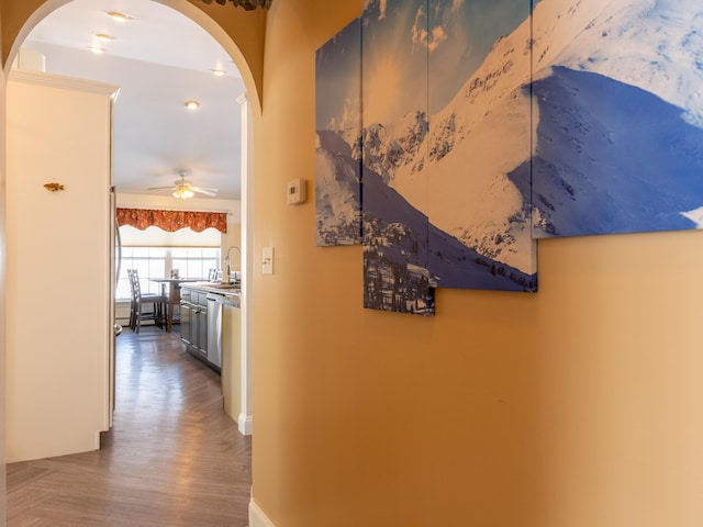 27 Orchard Ln, Minot, ME 04258 - hallway with arched walkways