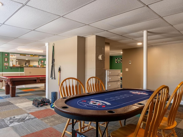 27 Orchard Ln, Minot, ME 04258 - recreation room with a drop ceiling and billiards table