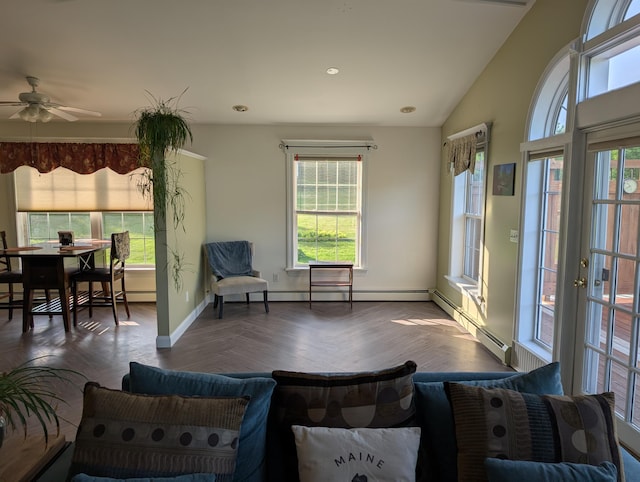 27 Orchard Ln, Minot, ME 04258 - living area featuring healthy amount of natural light, ceiling fan, and recessed lighting