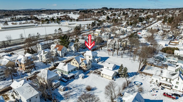 view of snowy aerial view