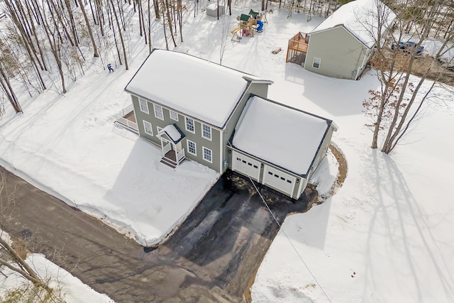 view of snowy aerial view