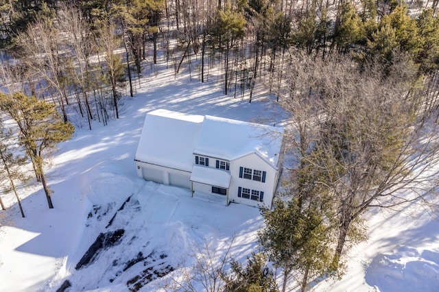 view of snowy aerial view