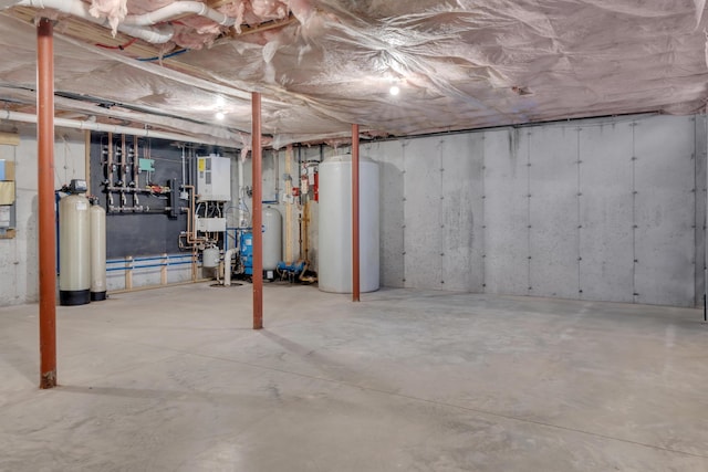 basement with gas water heater