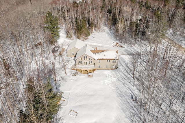 view of snowy aerial view